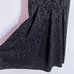 Charming Charlie Dress M Black floral Velvet Burnout Gothic Whimsigoth